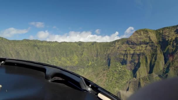 Giro Elicottero Della Costa Pali Kauai Isola Hawaii — Video Stock