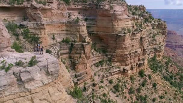 Wandelaar Zoek Naar Grand Canyon — Stockvideo