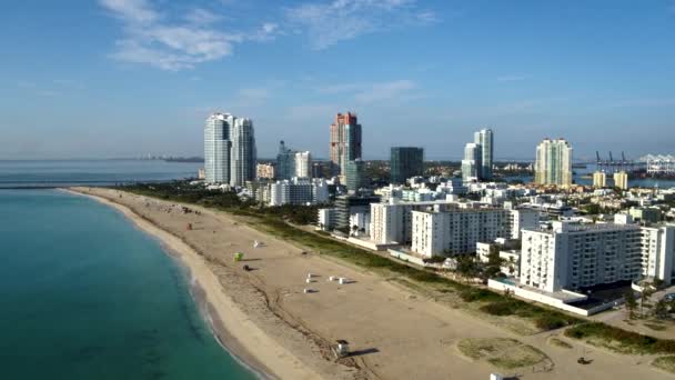 Miami Playa Por Avión Tripulado — Vídeo de stock