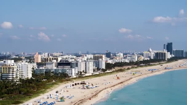 Miami Playa Por Avión Tripulado — Vídeo de stock