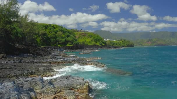 Reinas Baño Playas Princeville Kauai Isla — Vídeo de stock