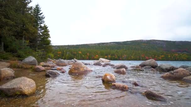 Rocks Quiet Beach National Park Forest Wilderness Mountains — Stok video