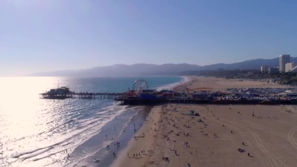 Anlegestelle Santa Monica Und Der Pazifikpark — Stockvideo