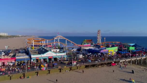 Santa Monica Pier Het Pacific Park — Stockvideo