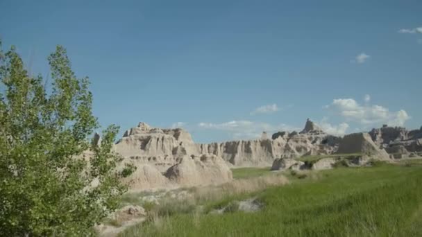 Rastreamento Tiro Badlands Parque Nacional Sul Dakota — Vídeo de Stock