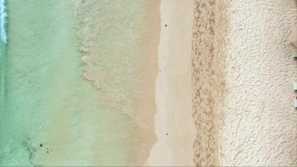 White Sand Beaches Tulum Mexico Aerial Drone — Stock Video