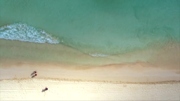 Weiße Sandstrände Von Tulum Mexico Drohne — Stockvideo