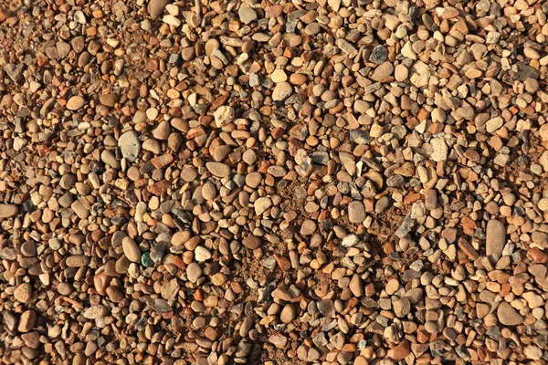 Kiezelstenen Grond Bruine Kiezelstenen Het Strand — Stockfoto