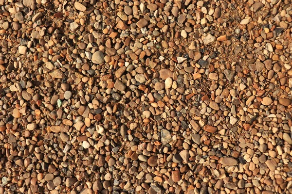 Kieselsteine Auf Dem Boden Braune Kieselsteine Strand — Stockfoto