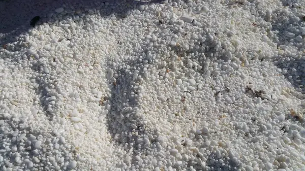 Copeaux Marbre Sur Une Plage Ensoleillée Mer Sur Plage Blanche — Photo