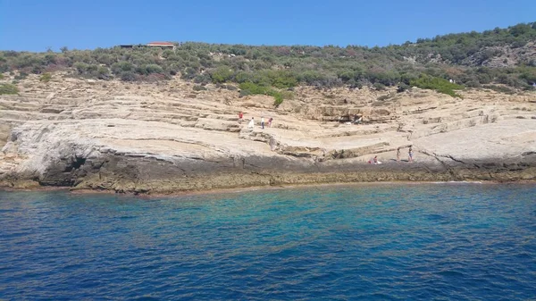 Vue Sur Mer Depuis Mer Pentes Sur Île — Photo