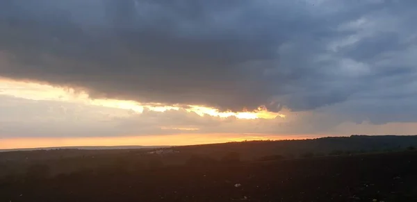 Sunset Cloudy Sky Last Days Summer Sky View Heaven Earth — Stock Photo, Image