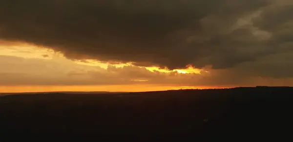 Sonnenuntergang Bewölkten Himmel Die Letzten Sommertage Himmel Blick Auf Himmel — Stockfoto