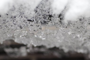 kış, buz ve kar metal ızgara otomobili, makro