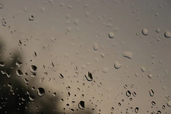 Raindrops Glass Evening Rain — Stock Photo, Image