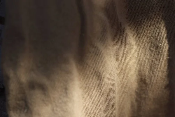Khaki Cotton Fabric Texture Soft Fabric Sun — Stock Photo, Image