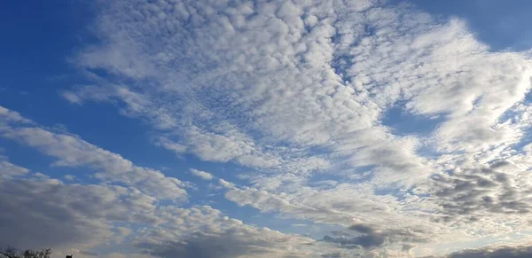 Красиві Яскраві Білі Сірі Хмари Блакитному Небі — стокове фото