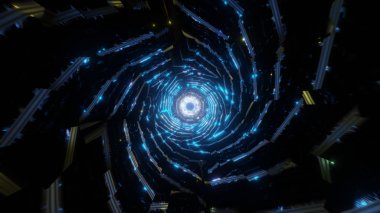 Sonu gelmeyen neon lambalı 3D görüntüleme tüneli 