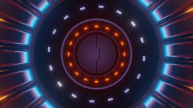 yuvarlak fütüristik bilim kurgu l3D görüntüleme 