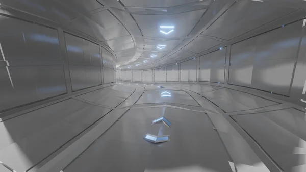 Футуристический неоновый светлый туннель фоновая иллюстрация 3D рендеринг — стоковое фото