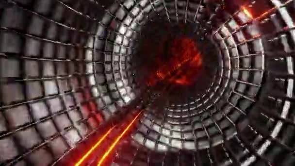 Vluchttrog Futuristische Tunnel Naadloze Lus Animatie Render — Stockvideo