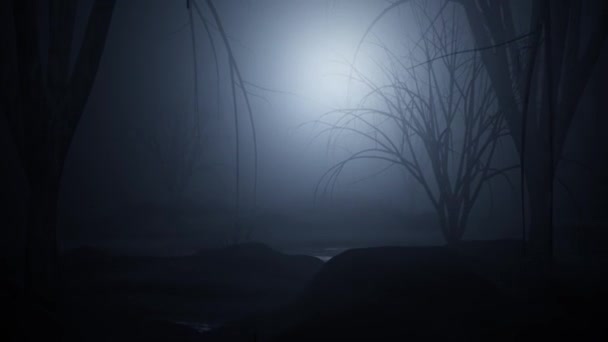 Oscuro Horror Pantano Inconsútil Bucle Animación Render — Vídeos de Stock