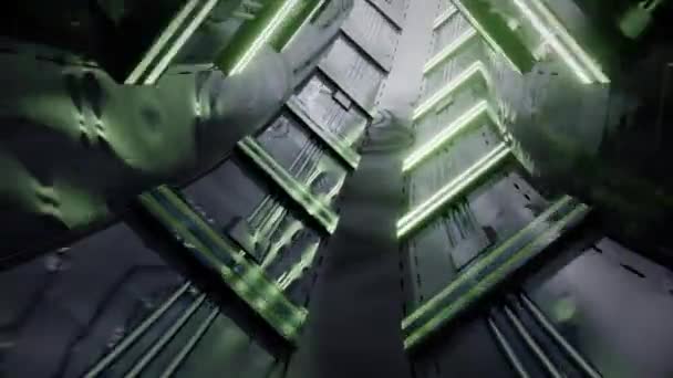 Futurystyczny tunel scifi 3d renderowania animacji — Wideo stockowe