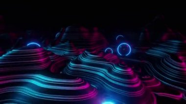 80 'lerin retro synthwave tarzı 3d canlandırma döngüsü