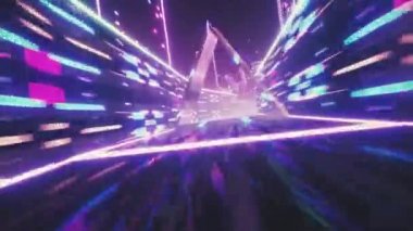 80 'lerin retro synthwave tarzı 3d canlandırma döngüsü