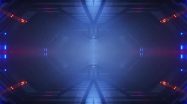 Gelecekçi bilimkurgu tüneli 3D canlandırma canlandırması