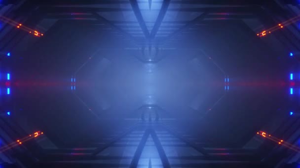 미래 지향적 인 SciFi 터널 3D 렌더링 애니메이션 — 비디오