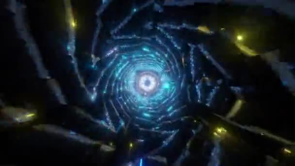 Túnel de ciencia ficción futurista 3d renderizar animación — Vídeo de stock