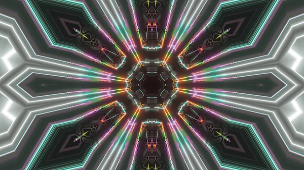 Abstract futuristic kaleidoscope effect 3d rendering illustration background ストックフォト