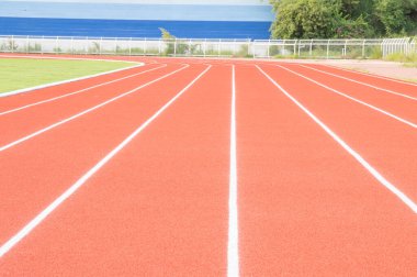 Stadyumda koşu yolları.