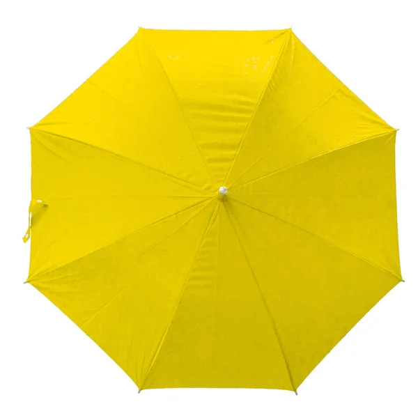 Gult Paraply Isolerat Paraply Vit Bakgrund Ovanifrån Bild Paraply Med — Stockfoto