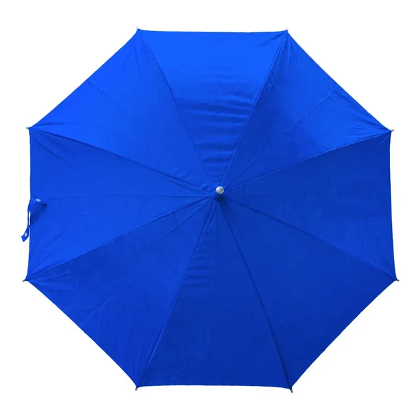 Blå Paraply Isolerat Paraply Vit Bakgrund Ovanifrån Bild Paraply Med — Stockfoto
