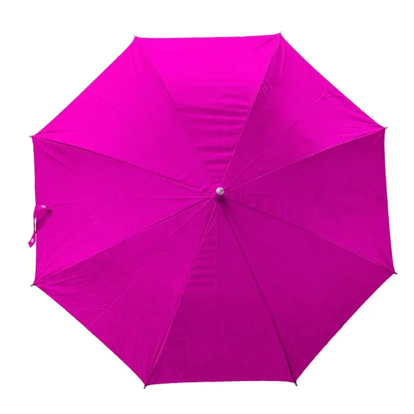 Rosa Paraply Isolerat Paraply Vit Bakgrund Ovanifrån Bild Paraply Med — Stockfoto
