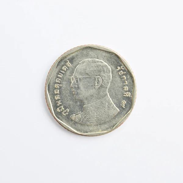 Шрифт Baht Thai Coin Money Тайська Монета Гроші Білому Тлі — стокове фото