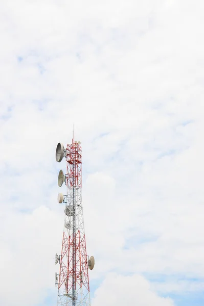 Telecommunication Tower and Telephone Transmitter with sky