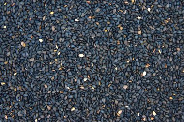 Siyah susam arkaplan, üst görünüm