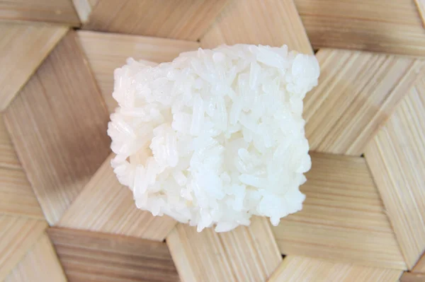 Ρύζι Κολλώδες Ψάθινο Καλάθι — Φωτογραφία Αρχείου