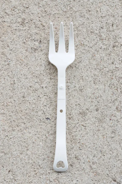 White Plastic Fork Plastic Fork Isolated White Background Plastic Folding — Stock Photo, Image