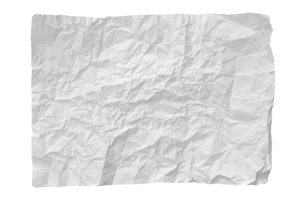Измельченная Бумага Белом Фоне Белая Бумага Помятая Текстура Обрезной Путь — стоковое фото