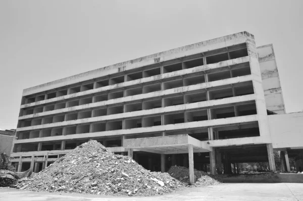 The hotel building is being demolished for renovation.