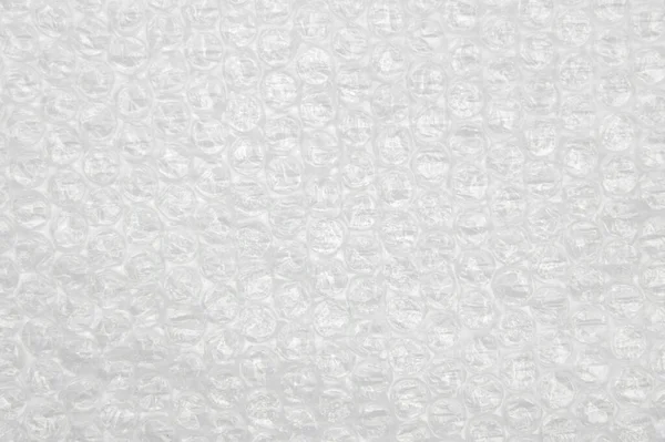 Transparent Bubble Wrap Plastic Packaging Texture Background Close Top View — Foto de Stock