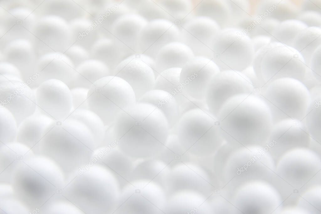 Circle styrofoam balls texture for background.