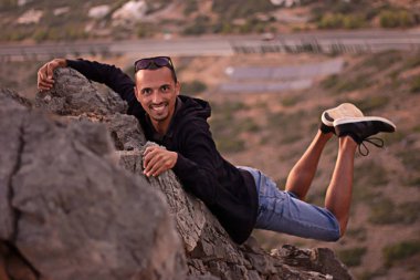 a man at the beach at holiday
