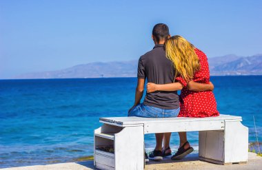 a couple at the beach at holiday