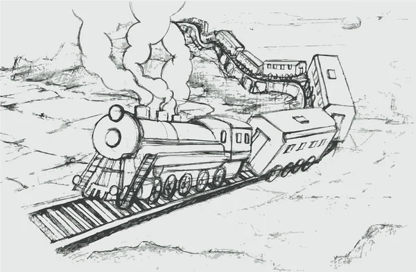 Jazdy pociągiem na rysunku szkiców dużych prędkości — Zdjęcie stockowe