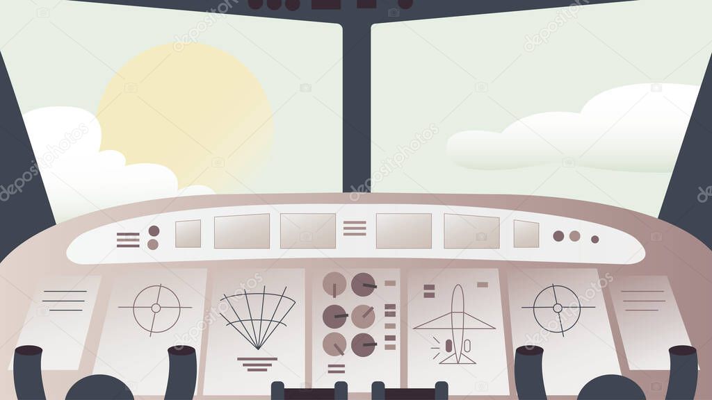aircraft inside control panel illustration vetor inside